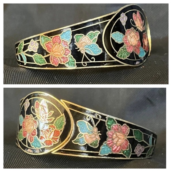 Vintage Cloisonné Clamper Bracelet - Picture 2 of 5
